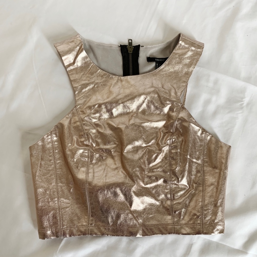 Forever 21 rose gold crop top